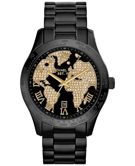 michael kors world map watch|Michael Kors Women's Layton Black World Map .